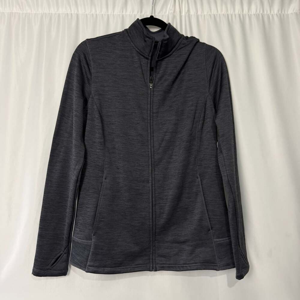 NWT Hind Athleisure Large Gray Fleece Back Full Zip Hooded Jacket